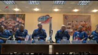 Пресс-конференция экипажа ТПК Союз ТМА-11М / 1 часть