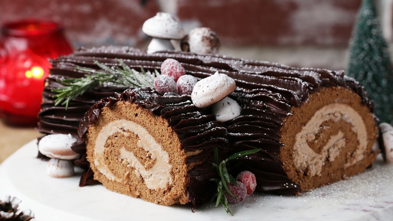 Buche De Noel||Choco Log Cake||Swiss Roll||Yule Log Cake||Classic French Ch...