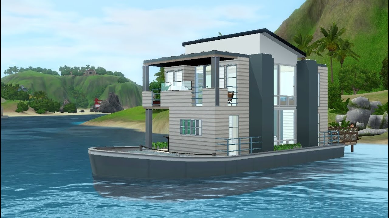 Sims 3 building a small house boat - YouTube