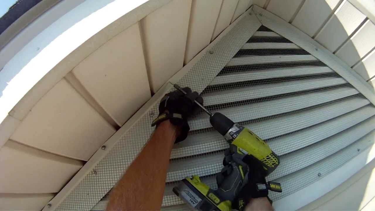 Bat Exclusion on Gable Vents in Huntersville, NC - YouTube