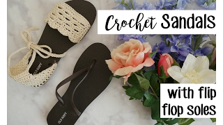 Crochet Sandals using Flip Flop Soles | Sewrella