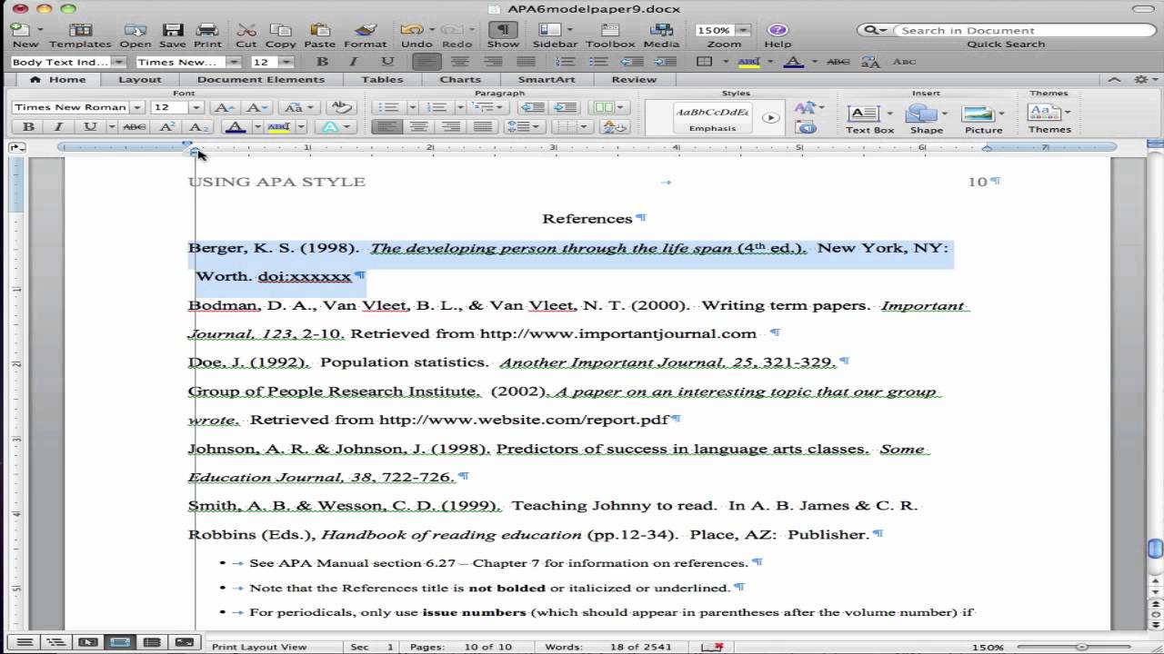 using references in word 2013