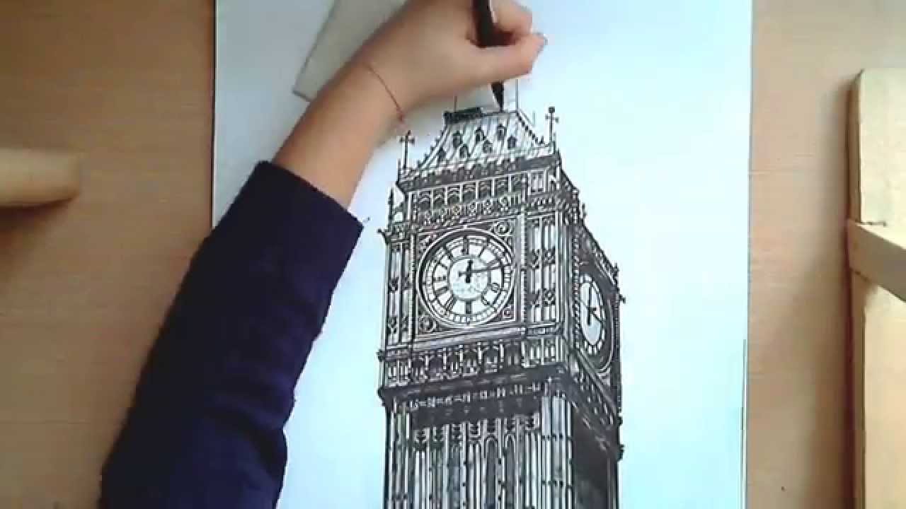 Realistic Drawing: Big Ben - YouTube