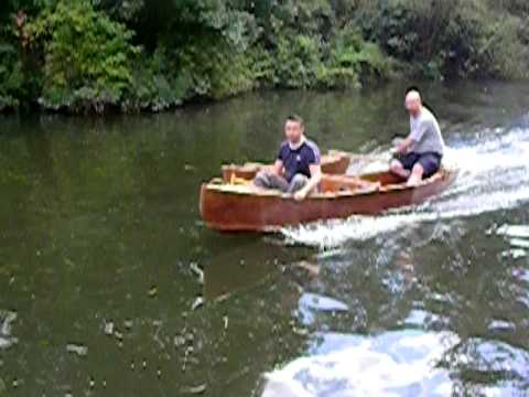 Canoe with outboard - YouTube