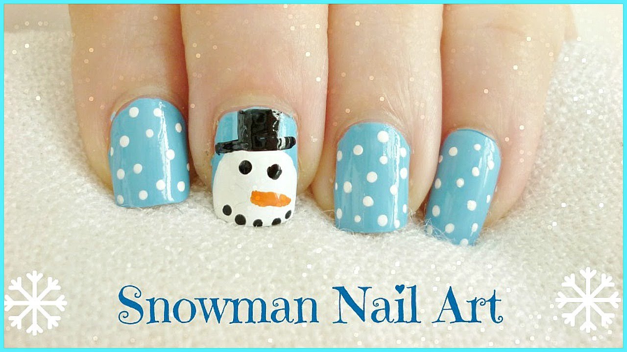 snowman nail art tutorial