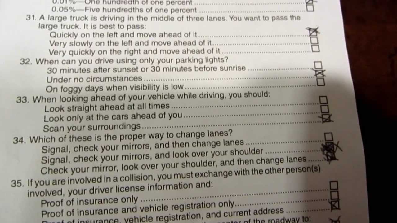 california drivers test answers