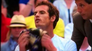 Andy Murray's angry reaction to roof closing during semi final [Wimbledon 2013]