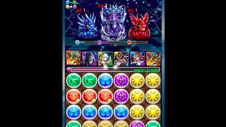 パズドラ　「伝説の大地　天元の黒龍」　ホルス16倍PT(威嚇威圧なし、グレイスヴァルキリー編成)ノーコンクリア