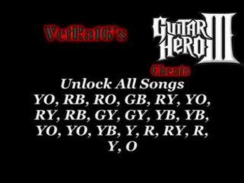 Guitar Hero 3 - Every Cheat in Game!! CHEAT GUIDE ^^,