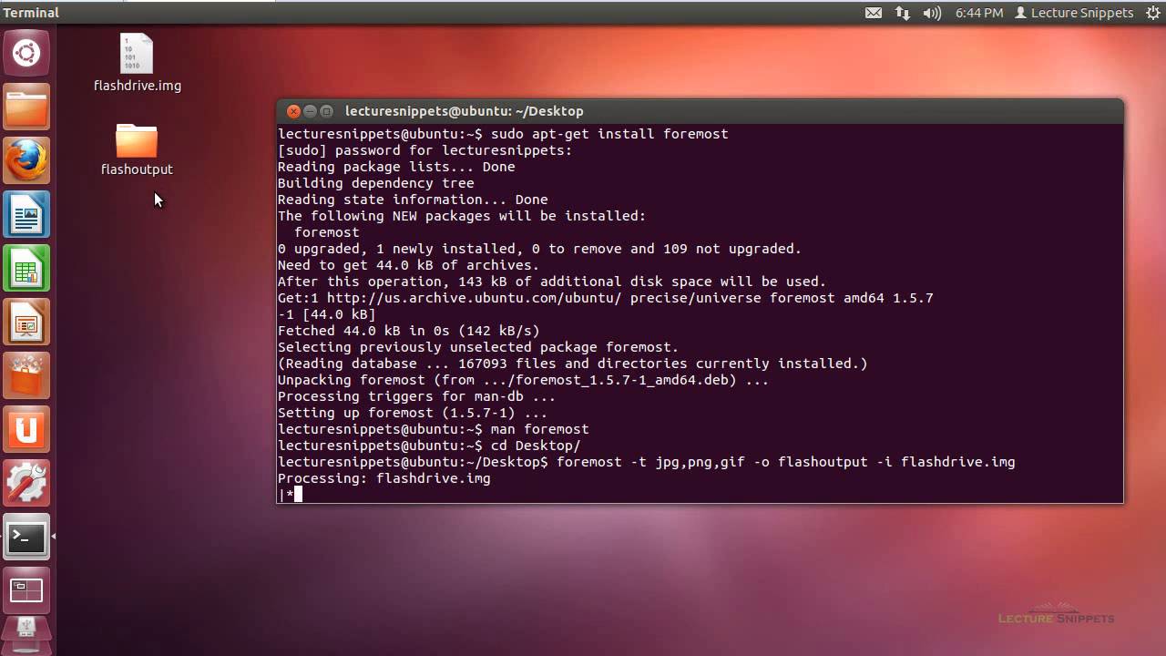 Ubuntu 12.04 Forensics - File Carving using Foremost - YouTube