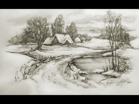 Speed Drawing Pencil, Landscape | Cool Drawings - Tanked Studio - YouTube