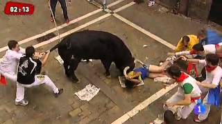 Encierro San Fermín 12 de julio de 2013. 4 heridos por asta