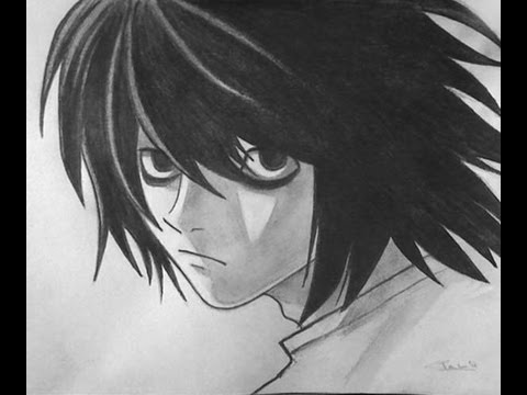 How to draw L - Death Note Manga - YouTube