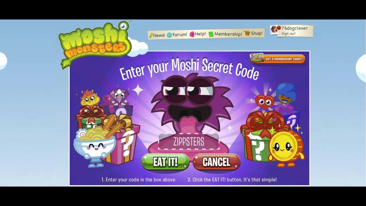 Moshi Monsters- Secret Codes For Cuddly Moshlings - YouTube