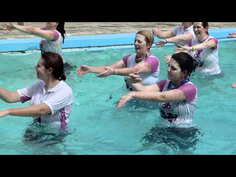 Women V Cancer Group 3 - Celebratory swimming pool dance