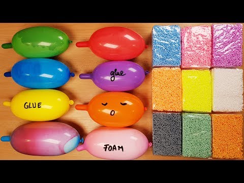 Making Slime With Funny Balloons And Floam Bricks