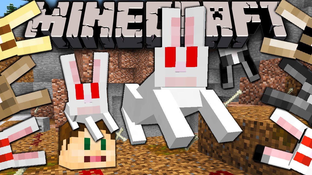 Minecraft 1.8 Snapshot Killer Rabbit! Tame Bunny Pets, Breed Baby