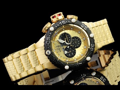 Download Invicta 21676 52mm Subaqua Noma VI Gold Dial Swiss Master Calendar Chronograph Bracelet Watch
