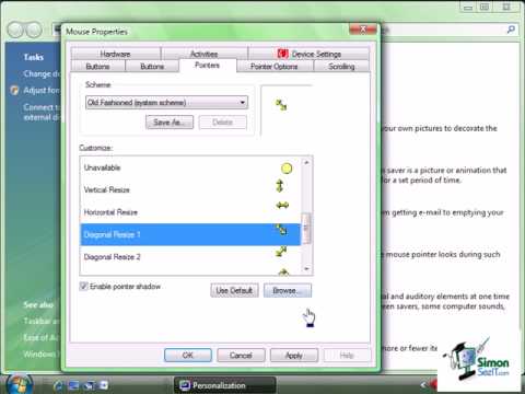 How to Change Your Mouse Pointer in Windows Vista - YouTube