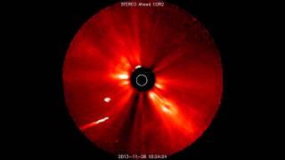 Comet ISON captured by STEREO Ahead COR2 on Nov 28. The end of Comet ISON?