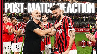 Stefano Pioli and Olivier Giroud | Post-match reactions | AC Milan v Salernitana