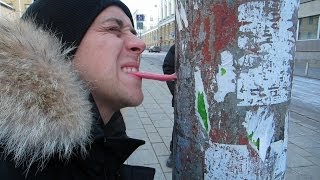 Tongue on a pole Prank!