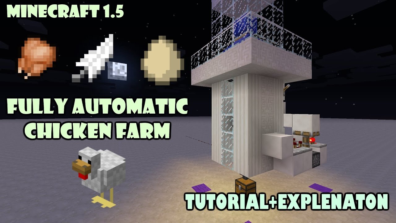Minecraft New Fully Automatic Chicken Farm 1.5 Version 2.0 Never Cook