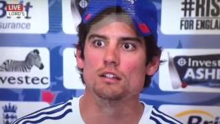 Alastair cook swears during press conference