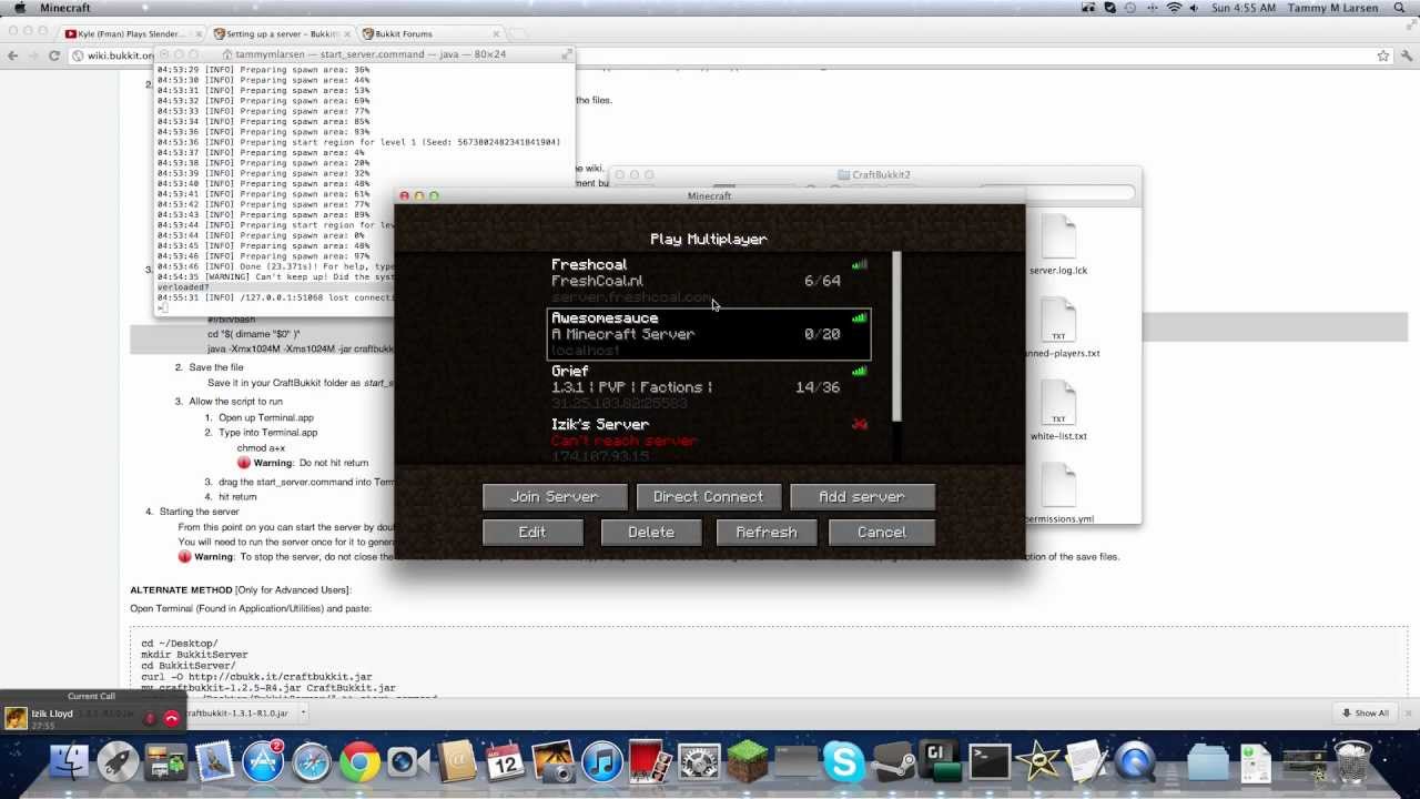 Minecraft: Creating a Bukkit server 1.3.2 - Mac OSX Lion - YouTube