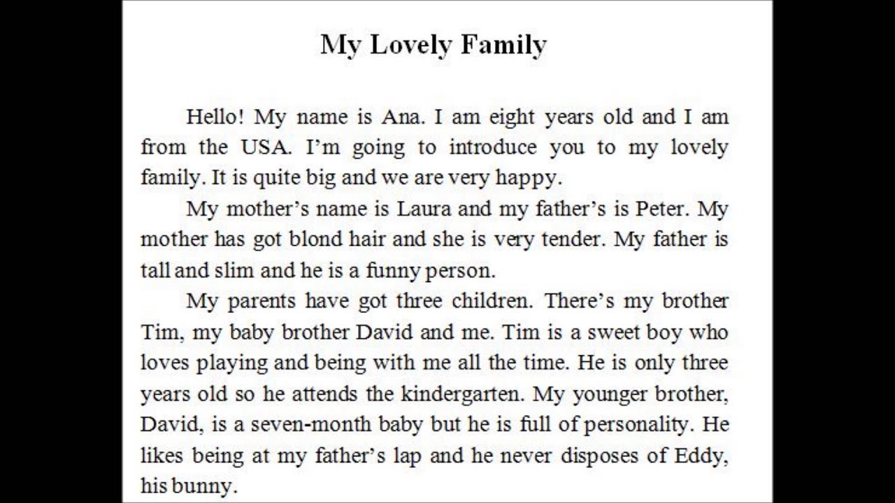 My Lovely Family - Beginner Reading Text - YouTube