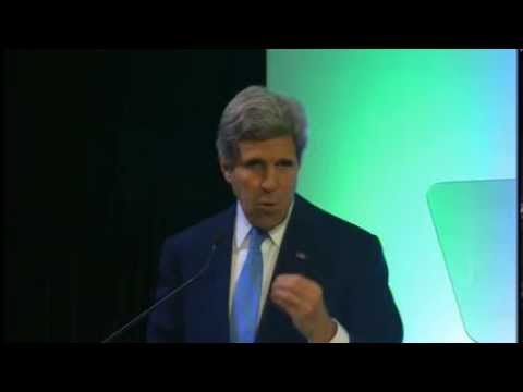 U.S. Secretary of State John Kerry delivers remarks on climate change from Jakarta, Indonesia on February 16, 2014. A transcript can be found at http://www.state.gov/secretary/remarks/2014/02/221704.htm.