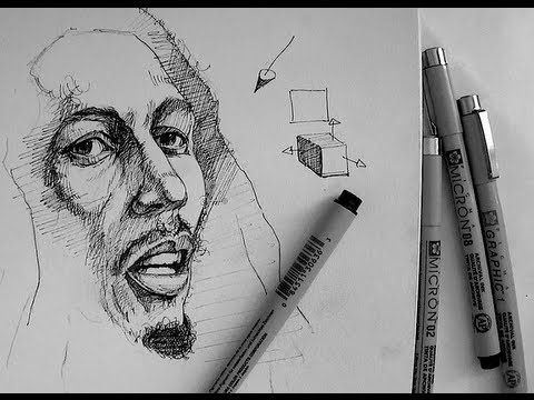 Pen & Ink Drawing Tutorials | How to draw a realistic portrait of Bob