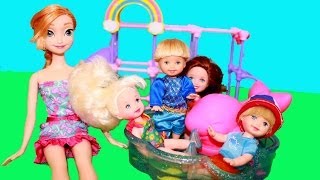 Play-Doh Frozen Parody Anna Kids Toby Plays Friends Pool Playground Park Playdough AllToyCollector