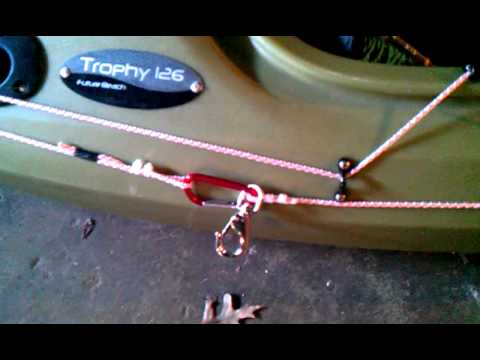 Kayak anchor trolley system - YouTube