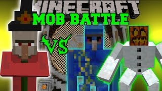 INVINCIBLE MAGE VS MUTANT SNOW GOLEM & LAPIS GOLEM - Minecraft Mob Battles - Mods