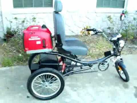 Hybrid Electric Trike 130 Miles Per Gallon ! Bicycle! Tricycle! Gas