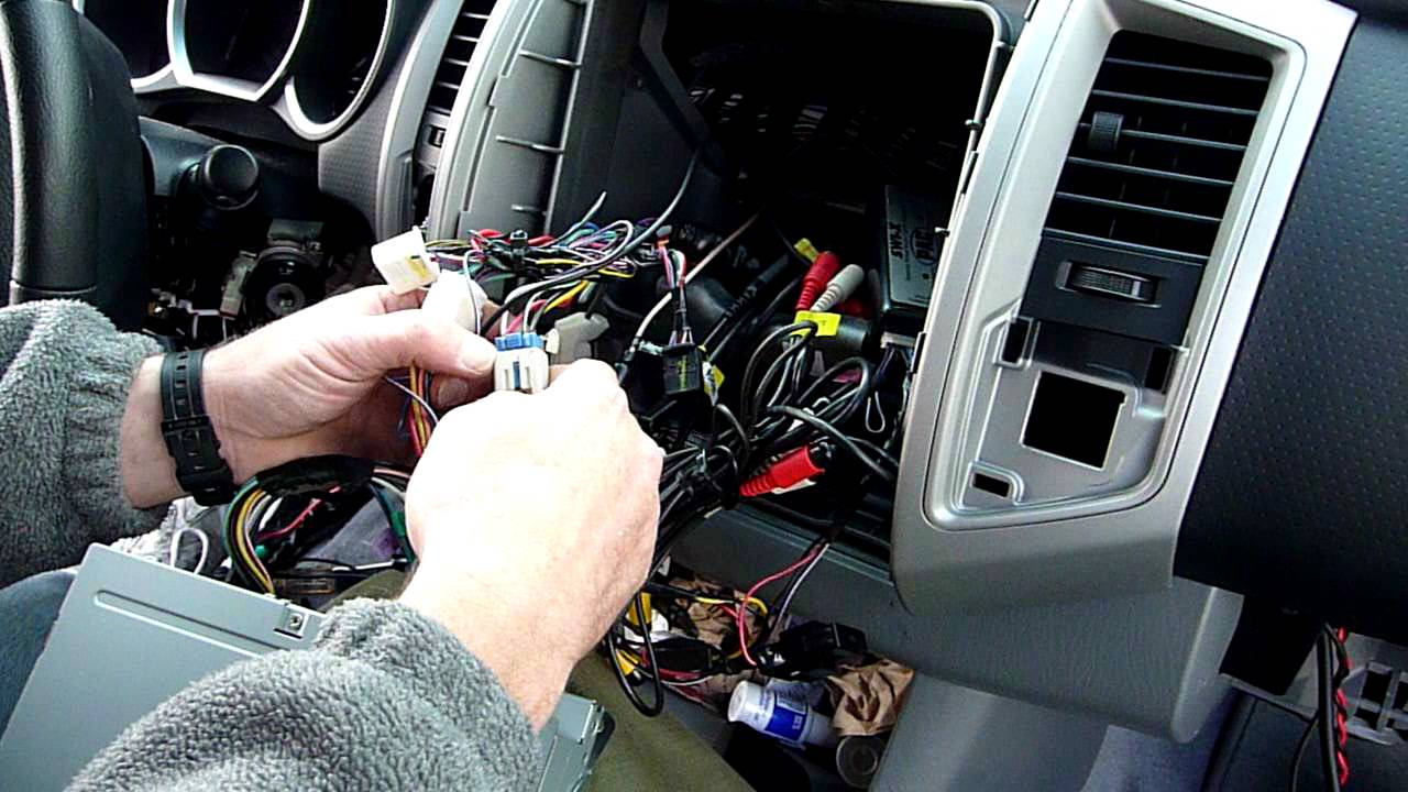 part 2 Toyota tacoma radio dash kit and wiring installation - YouTube