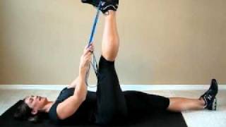 15. Lying Hamstring Stretch With Band 