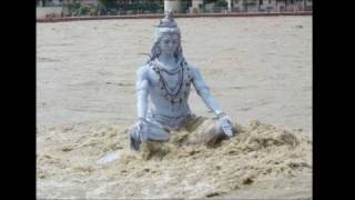 Lord Shiva on the bank of  the Ganges in Rishikesh was flown away by tides river