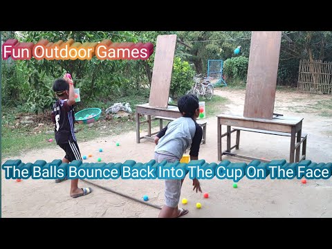 The Ball Bounce Back Into The Cup On The Face | Fun Outdoor Games