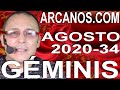 Video Horóscopo Semanal GÉMINIS  del 16 al 22 Agosto 2020 (Semana 2020-34) (Lectura del Tarot)