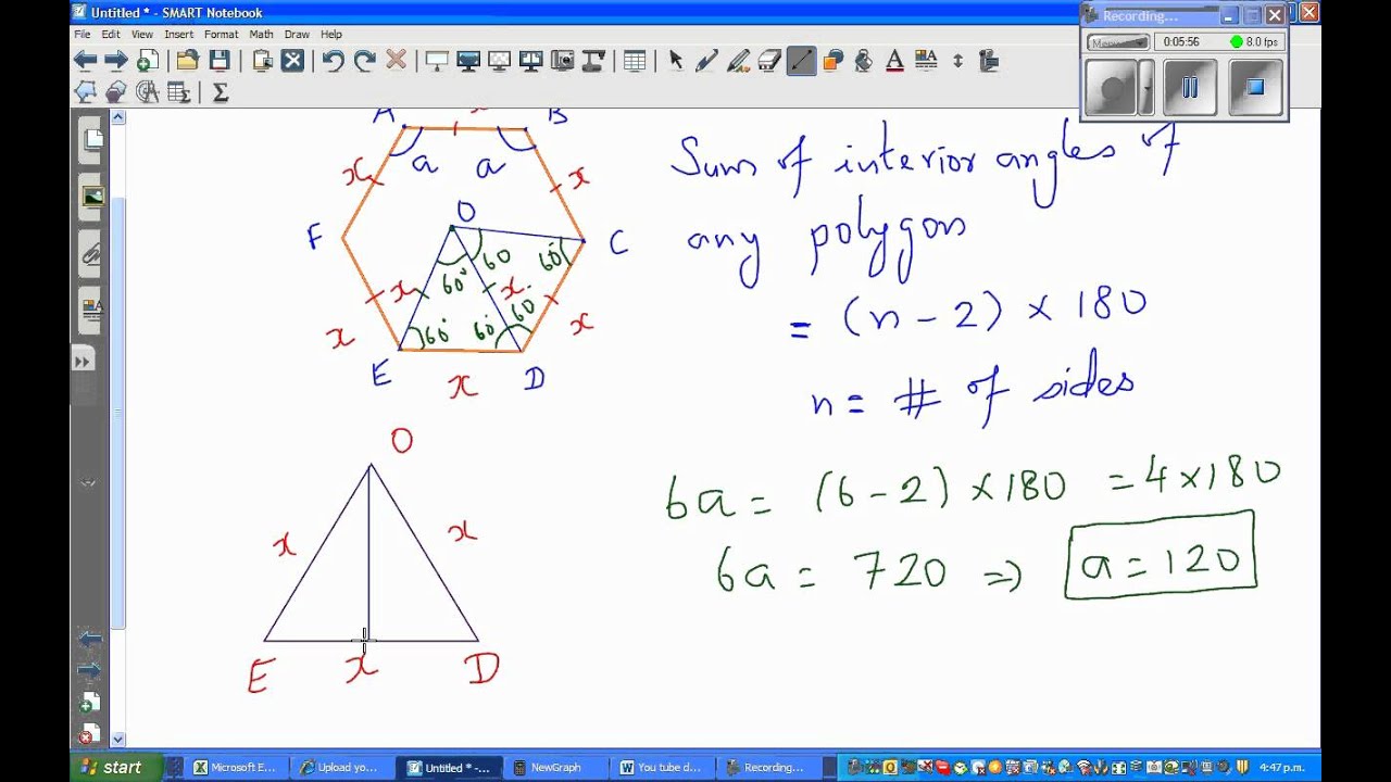 General formula of the area of a regular hexagon YouTube