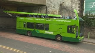 Roof ripped off double decker bus in railway bridge crash