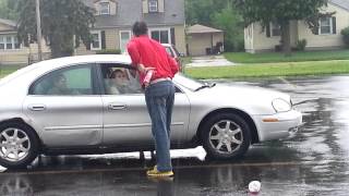 Family Dollar Employee Spray Girl With Febreze