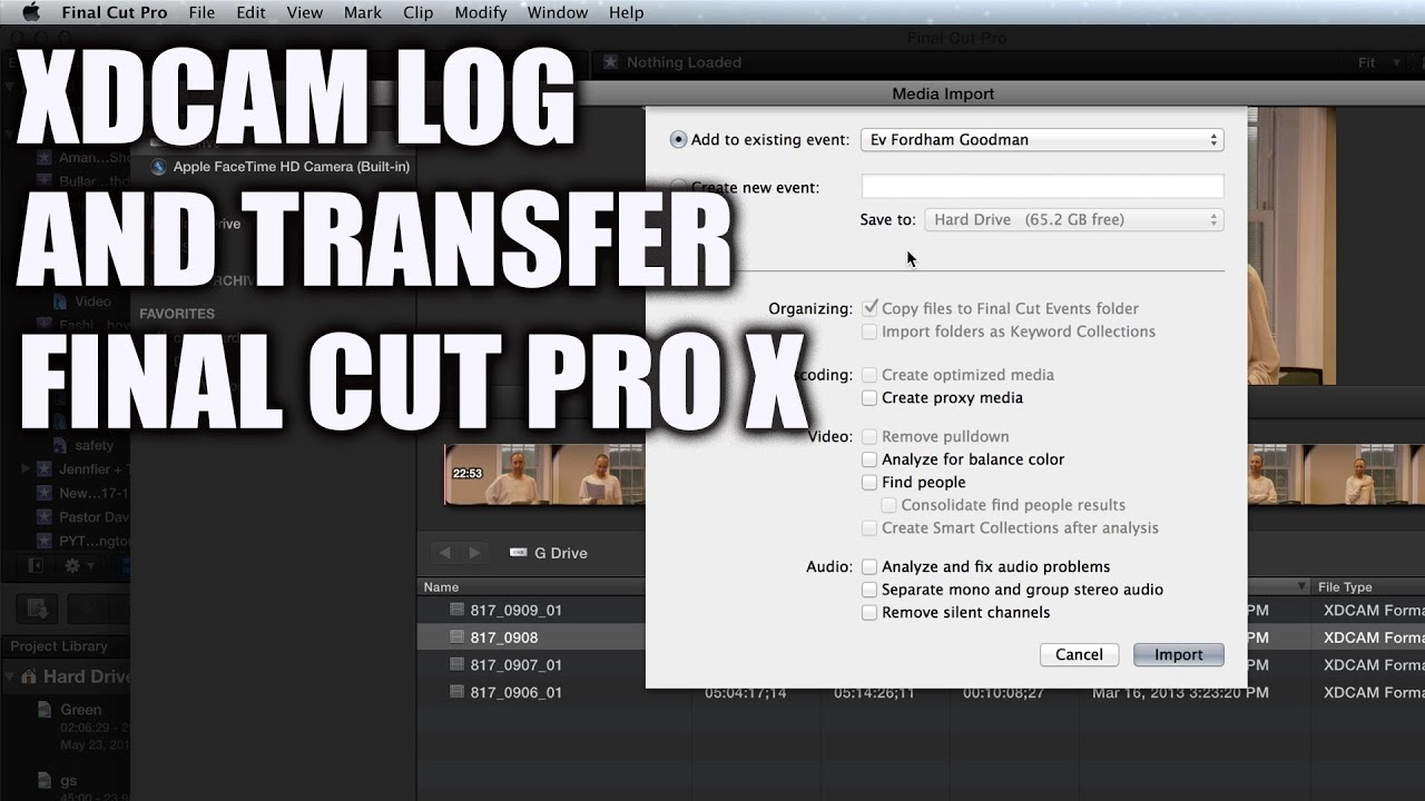 XDCAM Plugin and Transfer to Final Cut Pro X - YouTube