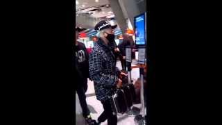 Taeyang & G-dragon Departure to Roissy charles de gaulle paris 22/01/14