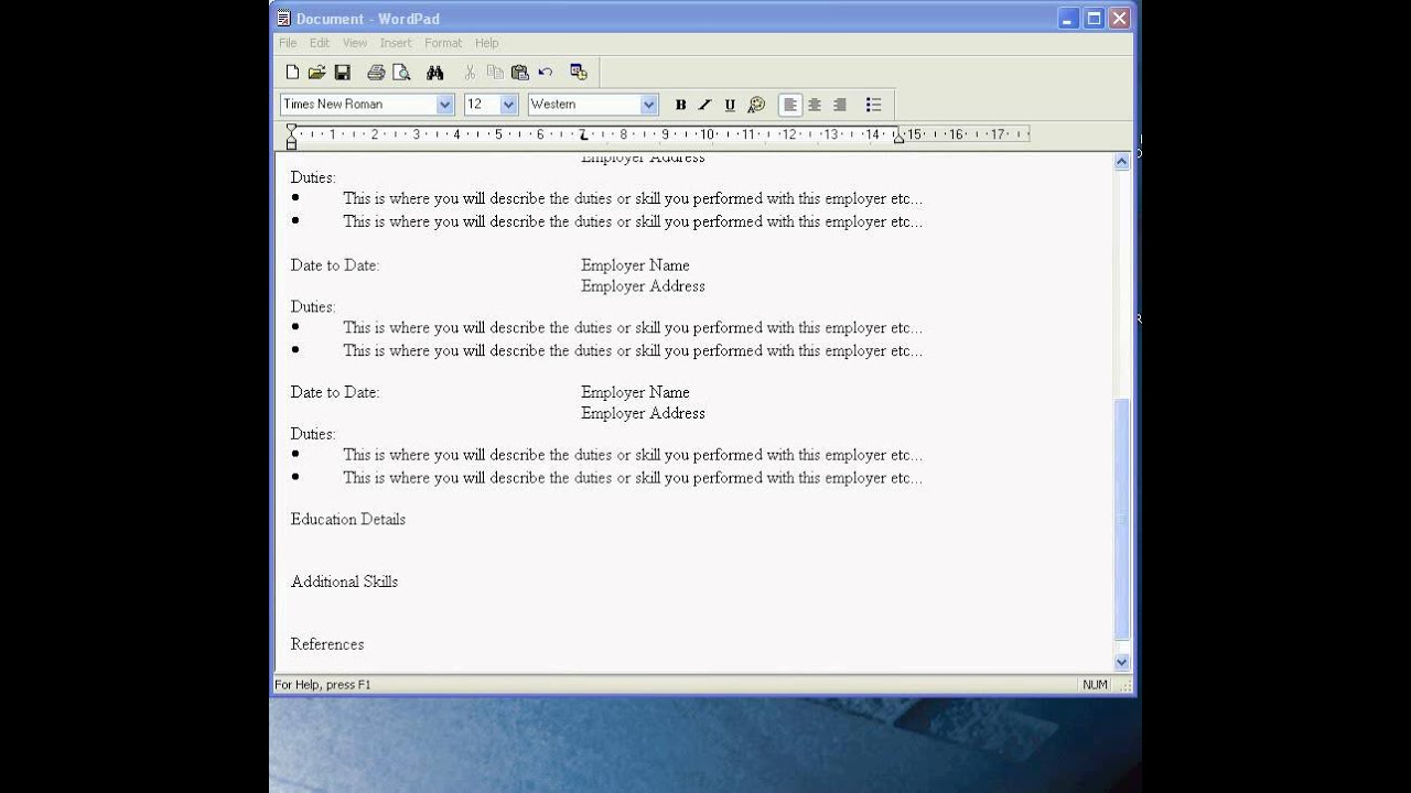 creating a resume in wordpad_maxresdefault.jpg1024 _hqdefault.jpg480 ...