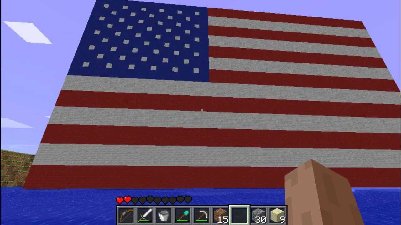 Minecraft American Flag - YouTube