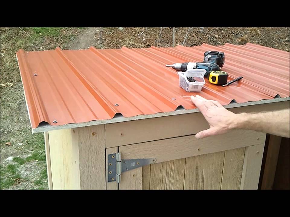 11-Installing Shed Metal Roofing - How to Build a Generator Enclosure 
