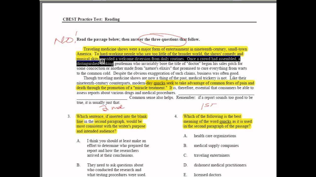 Cbest essay samples